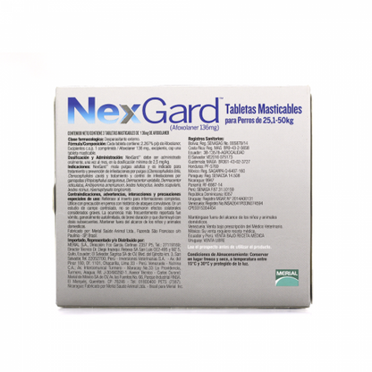Nexgard 136mg (25.1 a 50kg) 3 tabletas